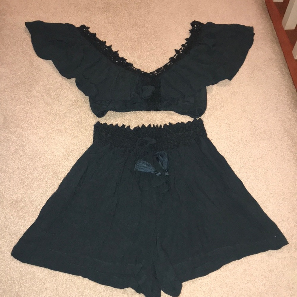 AMERICAN EAGLE 2-piece dark green set!!